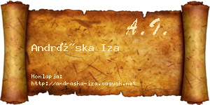 Andráska Iza névjegykártya